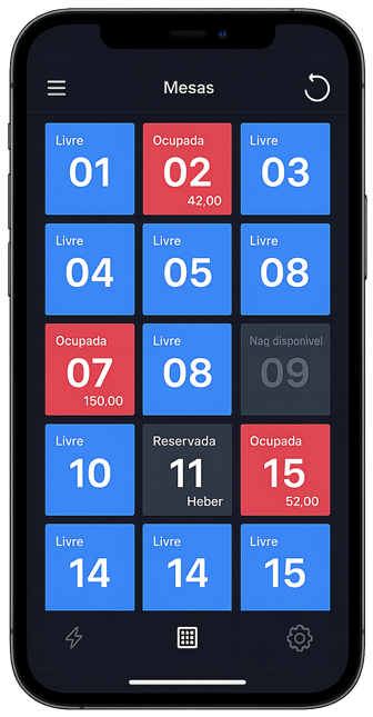 App Passa Regua mostrando mesas